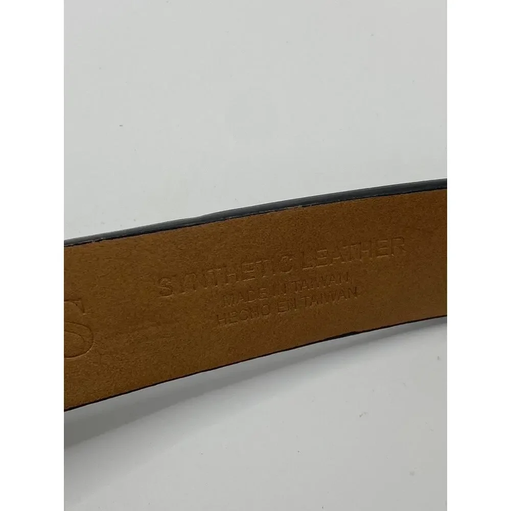 CHAPS Boy's Black Faux-Leather Single-Prong Belt SZ M(8-10)